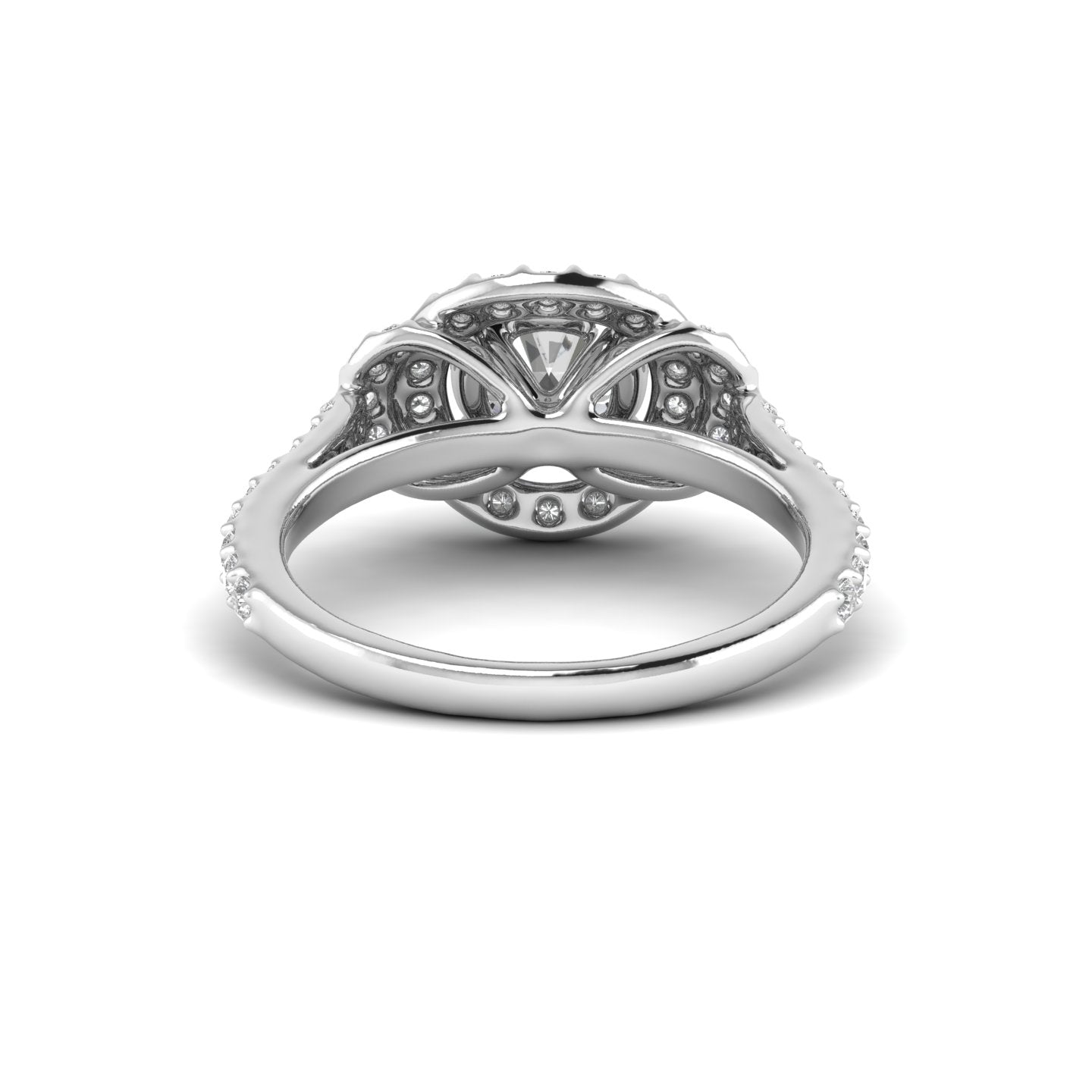 White Gold Studded 1.564 Carat Lab Grown Diamond Ring-F Color VS1 Clarity.